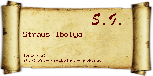 Straus Ibolya névjegykártya
